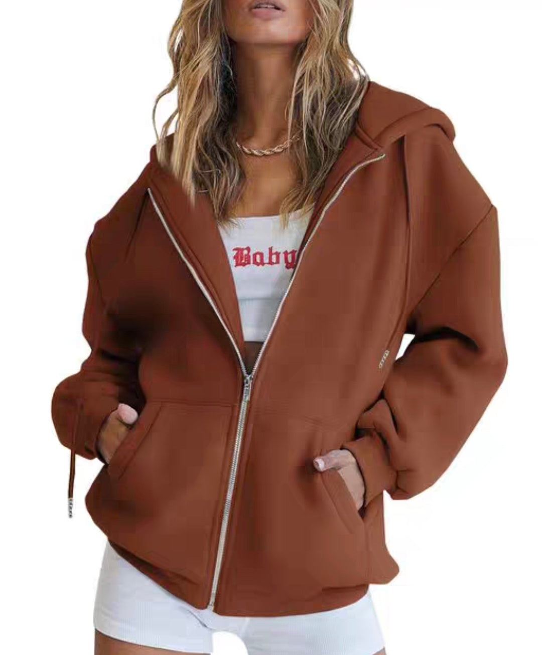 Basic Sweatjacke mit Kordelzug