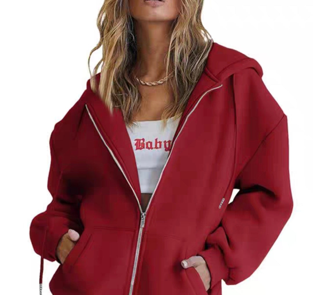 Basic Sweatjacke mit Kordelzug