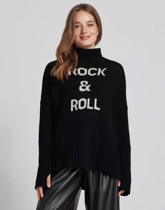 Rock & Roll Rollkragenpullover aus 100% Wolle