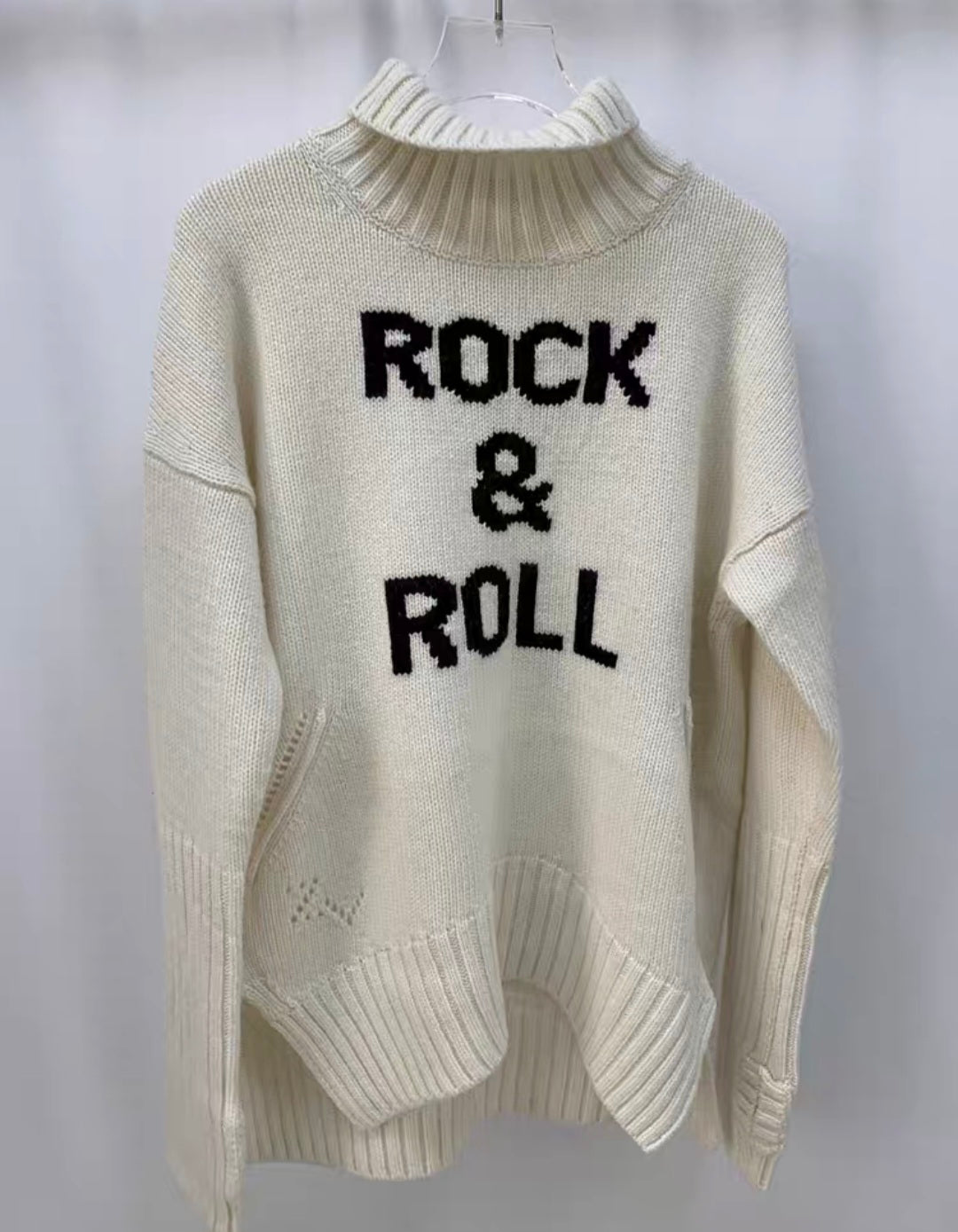 Rock & Roll Rollkragenpullover aus 100% Wolle